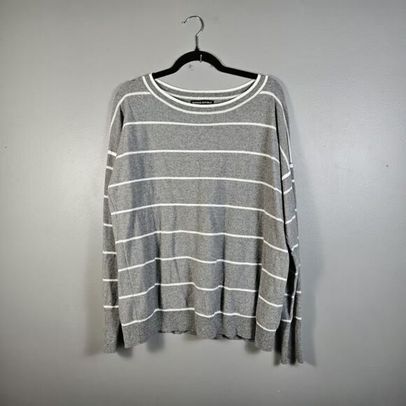 Banana Republic Sweaters - Banana Republic Filpucci Sweater Merino Wool Cashmere Women's XL Gray Striped